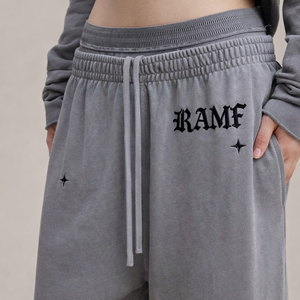 Pantalones Deportivos de Cintura Doble con Franja Lateral y Logotipo Personalizado, Pantalones Jogger Holgados, Pantalones Deportivos Acampanados para Hombre - Product Image 5