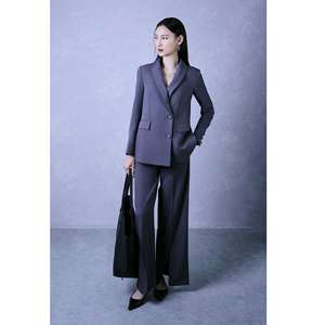 Pantalones de Pierna Ancha con Abertura Frontal Elegantes y Antiarrugas de Sarga (Mezcla de Poliéster + Spandex) al por Mayor de Vietnam KQ20 - Product Image 6