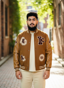 Chaqueta Varsity Unisex Personalizada - Precio al por Mayor, Venta Caliente, Ropa Urbana con Diseño de Parches, Calidad Premium, 100% Lana - Product Image 5