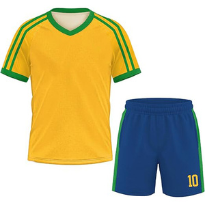 Wholesale Kids Football Jersey Set Custom Soccer Uniform Breathable Training Kit For <b>Boys</b> And Girls - Product Image 1