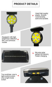 ضوء تحذير LED عالي التأثير مع عاكس ضوئي 3M، تصنيف IP66، يعمل بالطاقة الشمسية/البطارية، بدون صوت - سهل التركيب في أي مكان - Product Image 4