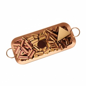 Plateau de service rond en cuivre pour desserts, bonbons, chocolats et en-cas, idéal pour les fêtes et les mariages - Product Image 6