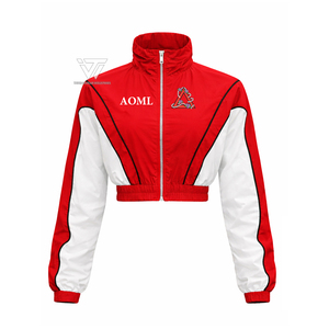 Wholesale Greek Delta | Sigma | Theta | DST Sorority Clothing Embroidered Colorblock Windbreaker Crop Jacket - Product Image 1