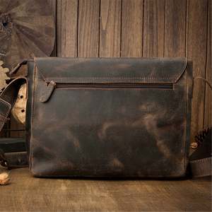 Maletín y Bolsa de Mensajero para Hombre de Cuero Genuino Vintage para Uso Diario y de Negocios, para Laptop de 14 Pulgadas, Protectora y Ligera, LLB-0336 - Product Image 2