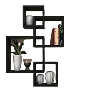 Long Floating Shelves Carved Wooden Wall Mount Storage Rack European Style Eco-Friendly Detachable Design Four-Tier Handmade - Product Image 1