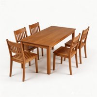 Juego de Mesa y Sillas de Comedor de Madera de Teca Premium para Patio, Restaurante, Hotel, Jardín, Patio Trasero, Muebles Duraderos para Exteriores