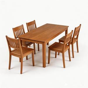 Juego de Mesa y Sillas de Comedor de Madera de Teca Premium para Patio, Restaurante, Hotel, Jardín, Patio Trasero, Muebles Duraderos para Exteriores - Product Image 4