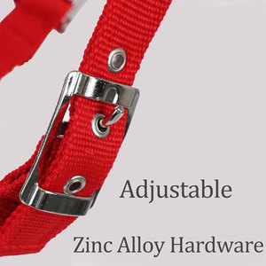 Harnais de cheval tissé rouge avec sangles réglables et boucles métalliques pour l'équitation - Product Image 3