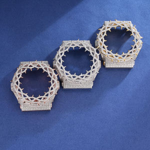 Starspire Jewels High-end Hip Hop Diamond GShock Case <b>Model</b> 6900 VVS <b>D</b> Color Iced Watch Bezel Moissanite Silver/Silvertoned - Product Image 5