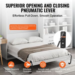 Kit Letto a Scomparsa Verticale Deluxe Fai-da-te Full-Size con Hardware Meccanico Rinforzato e Leva Pneumatica per Struttura Letto a Muro - Ferramenta per Mobili - Product Image 5