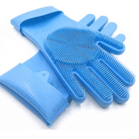 Gants de lavage de vaisselle en silicone de qualité alimentaire, épaisseur moyenne, spécialisés, antiadhésifs, imperméables, pour la cuisine, protègent les mains, résistent à la graisse