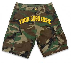 Shorts cargo camouflage personnalisés pour hommes, en coton, multi-poches, streetwear, logo personnalisé, fabricant OEM - Product Image 2