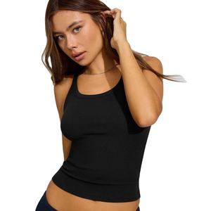 Débardeur tricoté respirant et séchant rapidement pour femme, col montant, logo frontal, amincissant, idéal pour la course, le yoga et le sport - Product Image 6