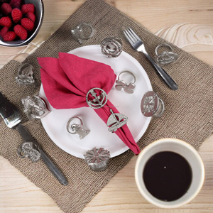 Vente en gros de rondelles de serviette papillon de luxe, métal massif, nouvelle finition argentée, vaisselle d'intérieur, décoration de table de fête en papier - Product Image 6