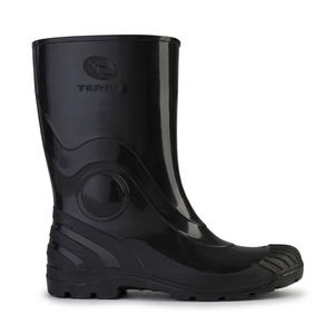 Black PVC <b>Knee</b>-<b>High</b> Safety Rain Boots Waterproof Anti-Slip Steel Toe Work Wellies for Factory Construction - Product Image 3