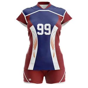 Conjunto de Uniforme de Voleibol para Mujer, Cuello en V, Sublimado, Malla Resistente, de Alta Calidad, para Adultos - Product Image 1