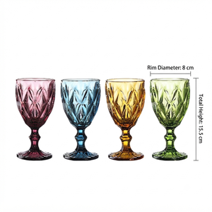 Copa de Vino de Cristal Clásica Vintage con Relieve, Elegante y Duradera, para Uso en Hoteles y Restaurantes, Suministro al por Mayor Directo de Fábrica - Product Image 5
