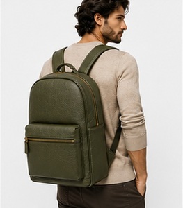 <b>Black</b> Genuine Leather Vintage Mens Business Travel Laptop <b>Backpack</b> <b>Waterproof</b> Anti-Theft Winter Polyester Zipper Portable - Product Image 3