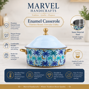 Luxury Palm Tree <b>Printed</b> Insulated Casserole Hot Pot for Eid Ramadan Iftar Serving Food Warmer Islamic Festive Dining Gift Set - Product Image 5