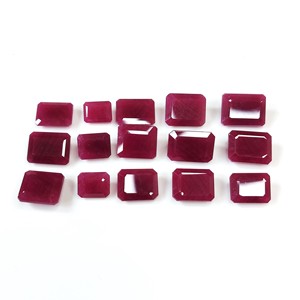 Rubis naturels de Bangkok, tailles calibrées, formes octogonales, pierres précieuses facettées naturelles pour la création de bijoux, prêtes à l'emploi - Product Image 1