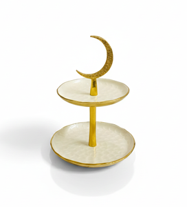 Présentoir à gâteaux décoratif haut de gamme à 2 niveaux en métal, fait main, pour cupcakes, bonbons et desserts - Product Image 3