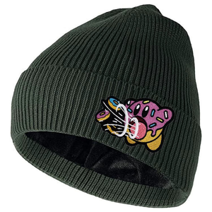 Unisex Ribbed <b>Knit</b> Beanie Hat Solid Color Winter Warm Cap Casual Style <b>for</b> Adult Head Circumference Character Embroidery - Product Image 3