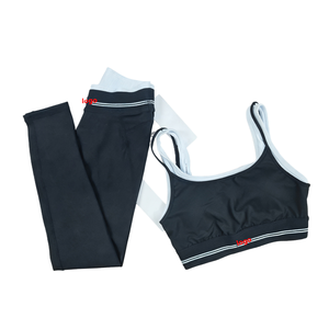 Vente en gros de leggings de <span class=keywords><strong>yoga</strong></span> et de pilates tendance, sans couture, côtelés, de haute qualité, ensemble de 2 pièces pour femmes - Product Image 1