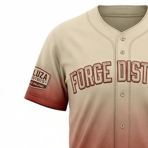 Camiseta de béisbol vintage estilo urbano, degradado, ropa deportiva transpirable, uniforme de equipo, moda USA Europa, MALUZA INDUSTRIES - Product Image 2