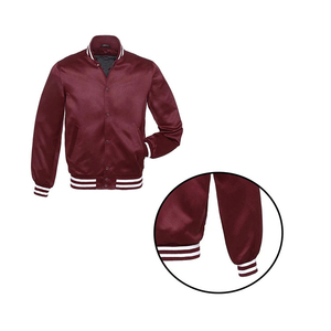 Hot Sale <b>Men</b> Satin <b>Jacket</b> Custom Fashion <b>Lightweight</b> <b>Jacket</b> <b>Lightweight</b> Smooth Material Casual Streetwear Ribbed Collar <b>Jacket</b> - Product Image 5