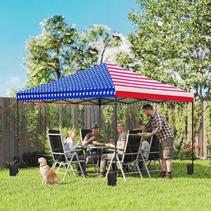 Gazebo Pieghevole 3x3m con Bandiera Americana, Montaggio Istantaneo, Tenda Portatile da Esterno con Borsa per il Trasporto - Product Image 2