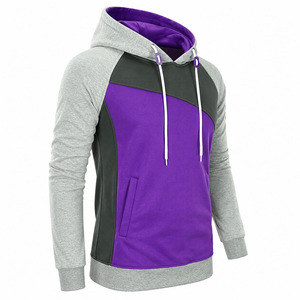 Sweat à capuche pour homme, coupe classique, patchwork tricoté, style décontracté, vêtement d'hiver, 100% coton, molleton épais - Product Image 3