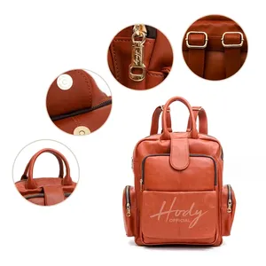 Bolsos cruzados de moda, mochilas para mujer, bolsos de hombro de cuero PU, mochila de cuero, nuevo diseño, mochila de gran capacidad para mujer - Product Image 4