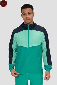 Conjunto Deportivo para Hombre con Bloques de Color, Chaqueta con Capucha y Pantalones Cortos, Ligero, de Secado Rápido, Dos Piezas, Cortavientos - Product Image 5