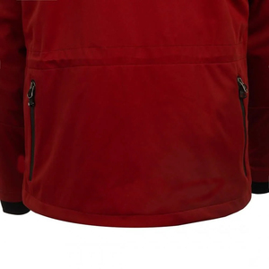 Veste matelassée imperméable à capuche pour homme, rouge uni, fermeture éclair, veste sportive d'hiver, plusieurs poches - Product Image 6