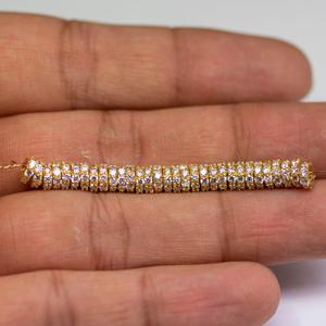 Fornituras de Joyería de Oro Amarillo Sólido de 18K con Esmeralda Verde, Separador de Perlas Rondelle de Eternidad, 5mm - Product Image 3