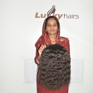 Peluca de Cabello Humano 100% Virgen, Cabello Remy Indio, Color Negro Natural, Sin Pegamento, Pre-Desplumada, Peluca de Encaje HD, Suave, Gruesa y de Alta Densidad - Product Image 5