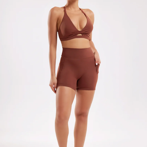 ชุดออกกำลังกายโยคะฟิตเนส 2 ชิ้นสำหรับผู้หญิง ไซส์พลัส ผ้าลูกฟูกไร้รอยต่อ ระบายอากาศได้ดี แต่งลูกไม้ รุ่น 2026 - Product Image 3