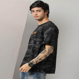 Impresión personalizada de peso pesado gráfico algodón impresión 240 Gsm moda de gran tamaño DTG impresión camiseta para hombres - Product Image 5