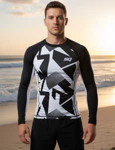 Camiseta Rash Guard para Hombre 2026 con Protección Solar, Diseño Estampado, 100% Poliéster, Tejido Transpirable - MOQ Bajo - Product Image 1