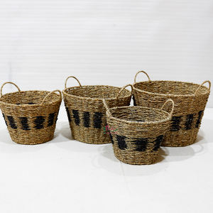 Artex Dong Thap Factory's Eco-Friendly Handmade <b>Storage</b> Organizer Natural Water Hyacinth Seagrass <b>Rattan</b> <b>Baskets</b> - Product Image 1