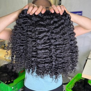 Paquetes de cabello rizado birmano alineado con cutícula de un solo donante 100% extensiones de cabello birmano Remy Virgen sin procesar - Product Image 1