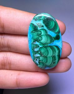 Lot de cabochons en pierre de chrysocolle malachite naturelle - Pierres précieuses en gros, lot de pierres précieuses en vrac et bijoux - Product Image 3