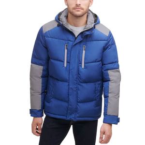 Men's Custom Logo Winter <b>Jacket</b> Fashion Puffer Stand Collar Breathable Heated <b>Quilted</b> Leather Padded Hood <b>Pattern</b> for Winter - Product Image 1