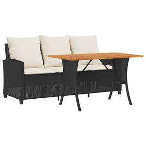 Sofá de Jardín Blanco Crema y Negro, Elegante Conjunto de Muebles de Jardín para Exteriores - Product Image 2