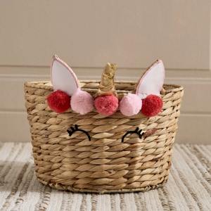 Cesta de Almacenamiento de Jacinto de Agua con Diseño de Unicornio, Hecha a Mano, Ecológica, Venta al por Mayor, Hecho en Vietnam - Product Image 3