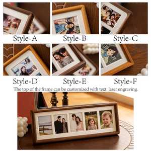 Cadre photo de table rustique en bois écologique fait main pour photos de famille, photos de mariage, souvenirs d'anniversaire, décoration intérieure - Product Image 6