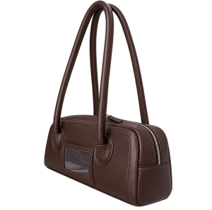 Sac à bandoulière vintage en cuir PU marron avec fermeture éclair et deux sangles pour les trajets quotidiens et les voyages - Product Image 2