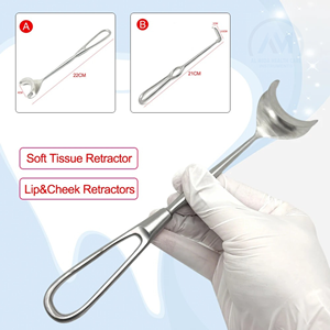 Retractor de tejidos blandos con curvaturas superior e inferior para implantes dentales y cirugía oral, 1 unidad, vendido por ToothAid Store - Product Image 5