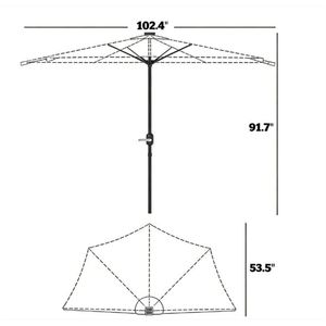 Ombrellone da Esterno Blu Navy per Terrazzo e Cortile Senza Base - Ombrelloni e Basi per Patio - Product Image 6