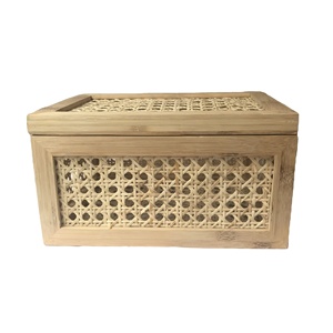 Rattan Wooden Box Hampers Rattan Storage Basket Storage Container 100% handmade from Vietnam